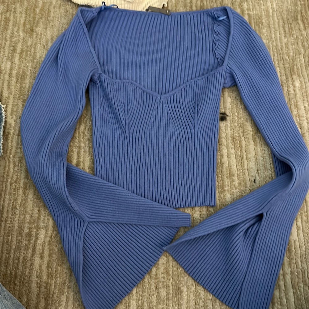 Light blue cropped long sleeve Urban Outfitters